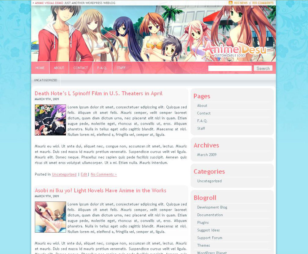 Anime Desu WordPress Theme